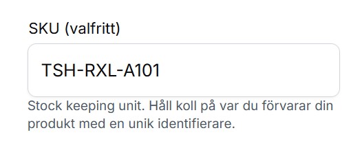 Bild med strängen 'TSH-RXL-A101' som SKU för en produkt