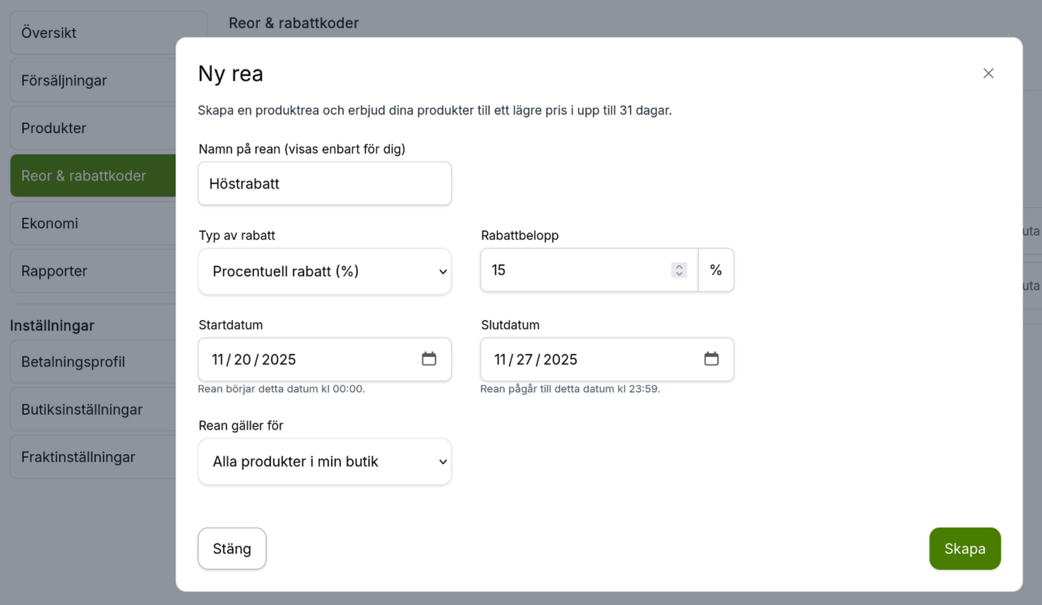 Två produkter med 15% rabatt