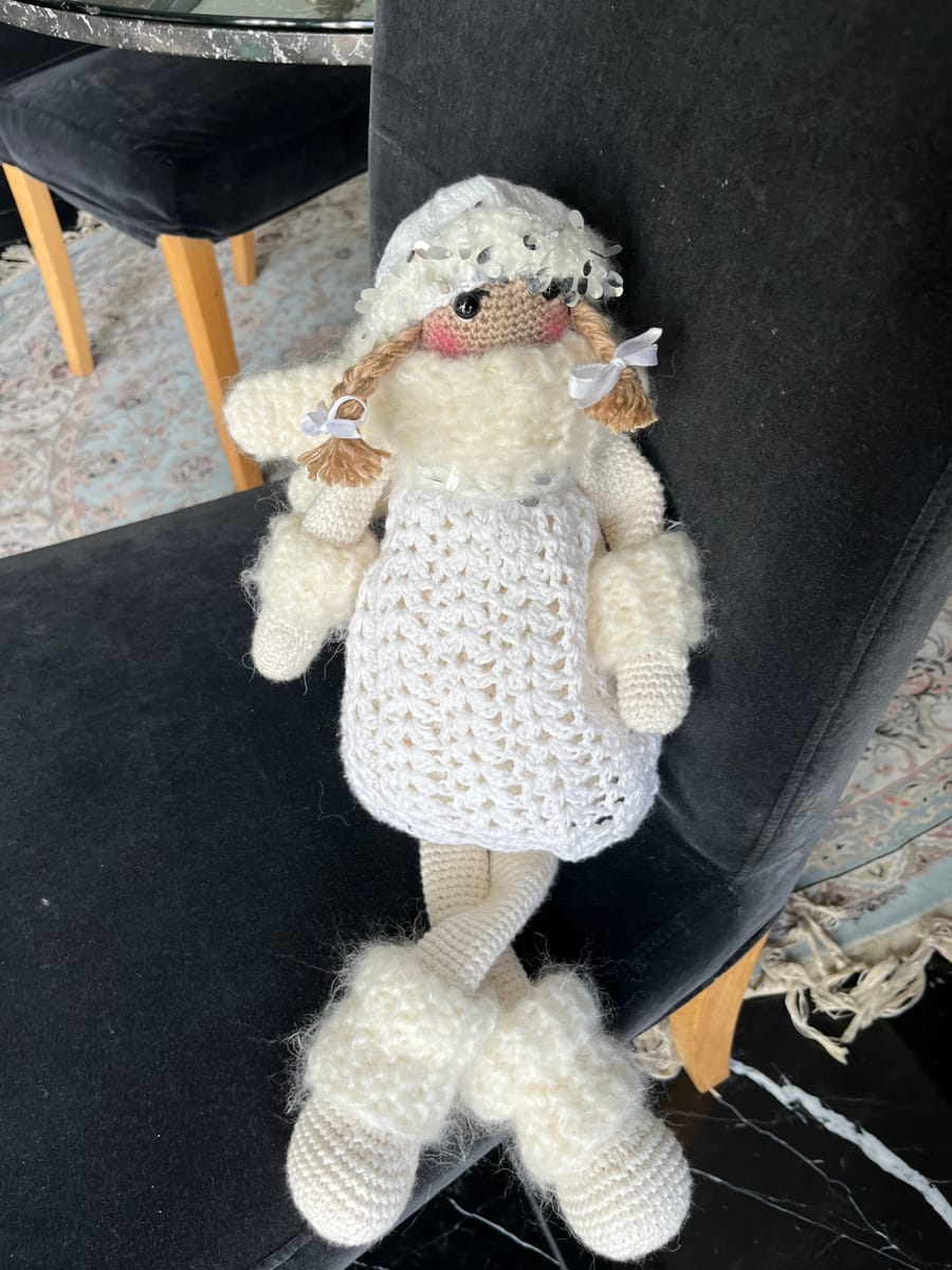 Ängel virkade docka 52cm