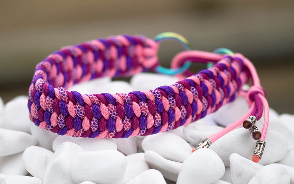 Halsband 40 cm i Acid Purple, Magellanica, Rose Pink & Very Berry