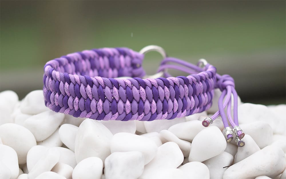 Halsband 40 cm i Pastel Purple, Lilac, Deep Purple & Glazed Donut