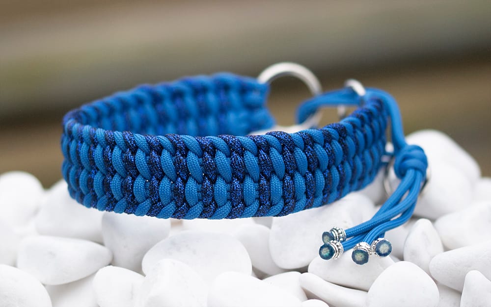 Halsband 39 cm i Prussian Blue & Stardust Sky