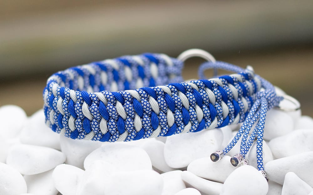 Halsband 37 cm i Electric Blue & Silver Grey Diamonds, Electric Blue, Silver Grey