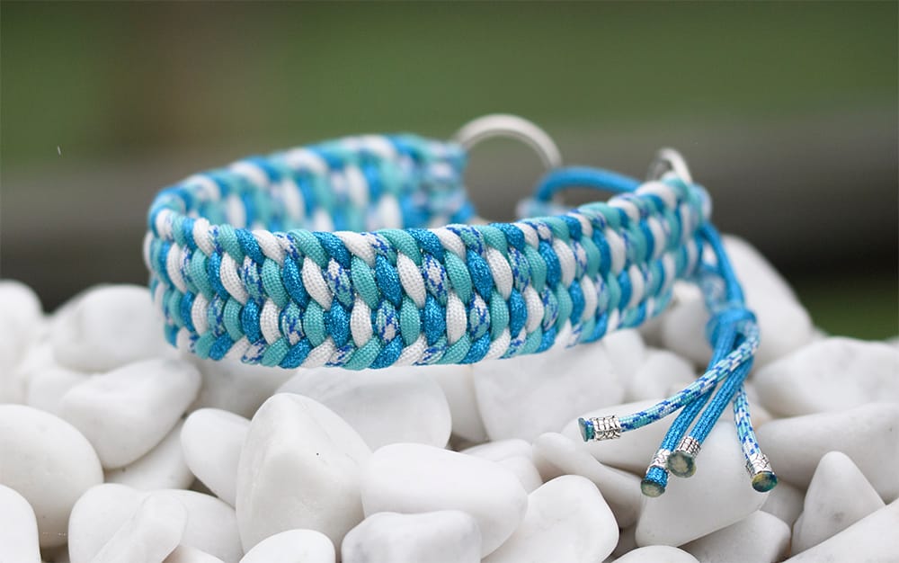 Halsband 37 cm i Blue Shock, Ocean Glance, Turquoise & White