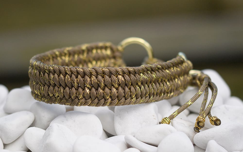 Halsband 36 cm i Gold Brown & Gold Glitter