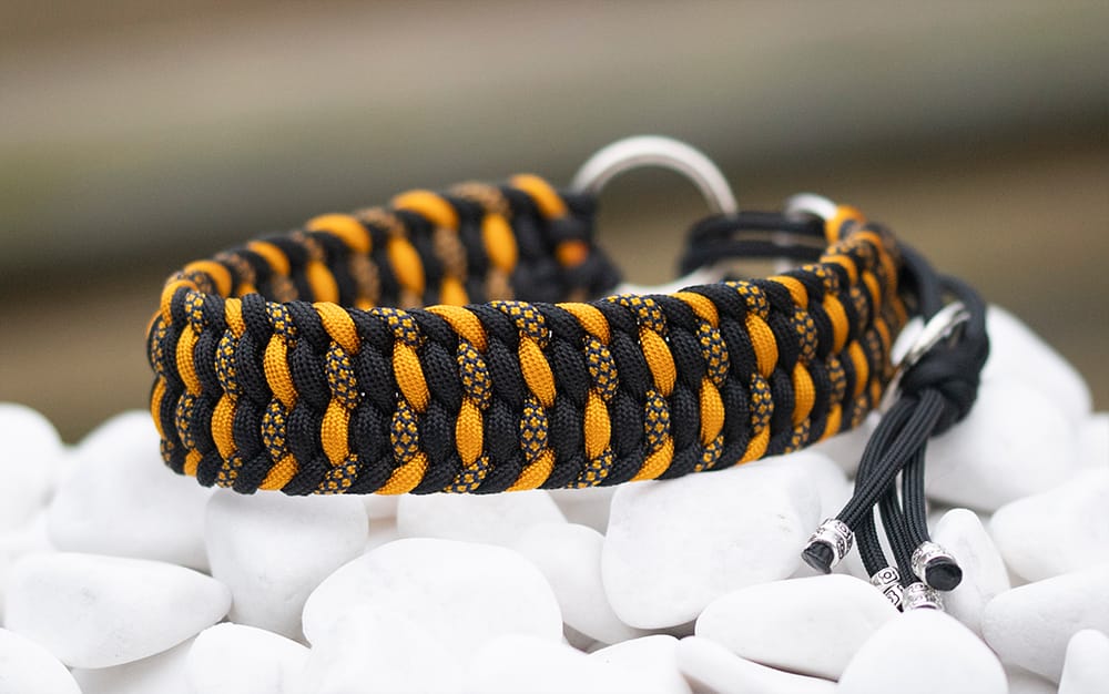 Halsband 36 cm i Black, Goldenrod & Goldenrod Diamonds