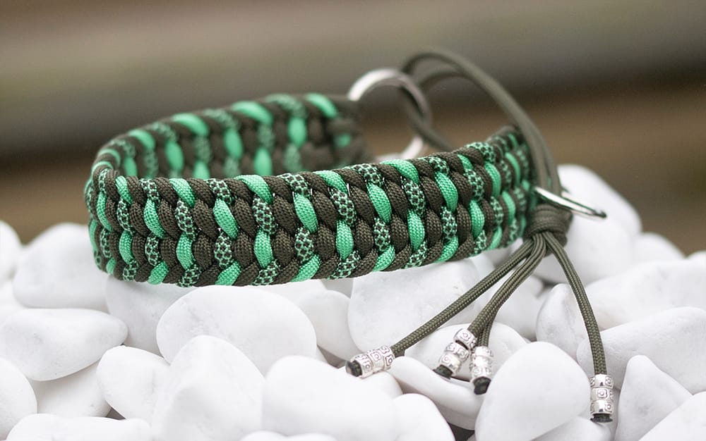 Halsband 35 cm i Olive Drab, Mint, Mint & Olive Drab Diamonds