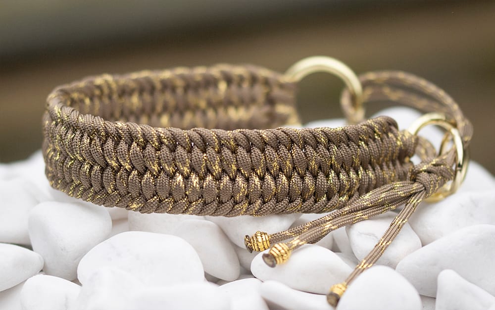 Halsband 34 cm i Gold Brown & Gold Glitter