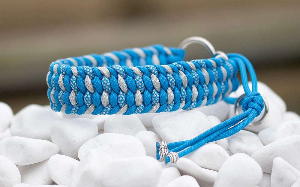 Halsband 34 cm i Colonial Blue, Colonial Blue & Silver Grey Diamonds, Silver Grey