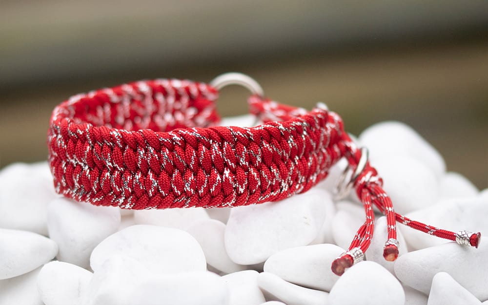 Halsband 29 cm i Imperial Red & Silver Glitter