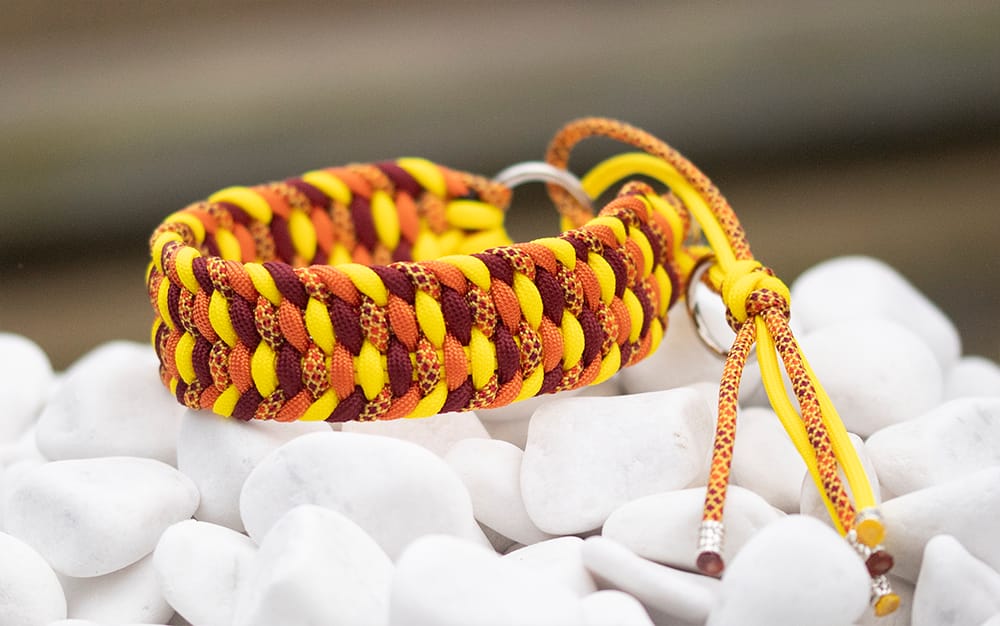 Halsband 29 cm i Canary Yellow, Fox Orange, Merlot Red & Sweet Fall