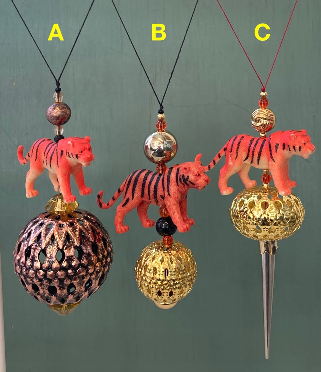 Pynt / julgransdekoration – kattdjur / tiger