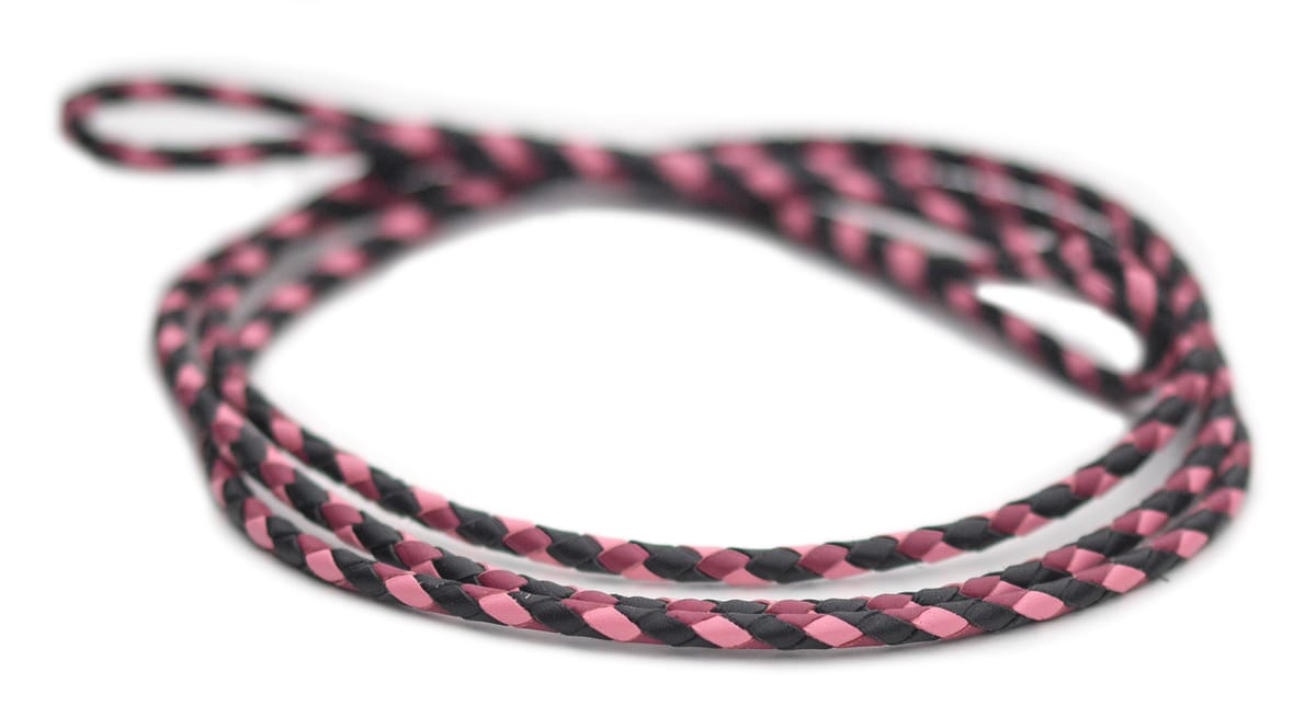 Utställningskoppel känguruläder i black, soft pink & cerise