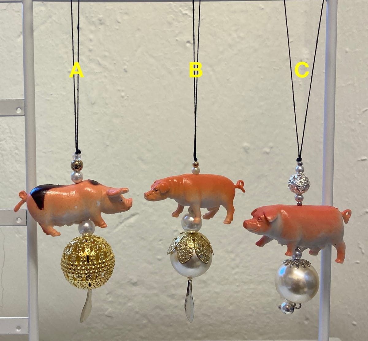 Pynt / julgransdekoration – gris