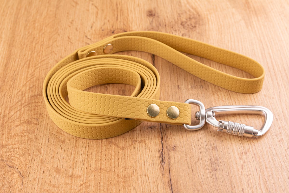 Hexa Guld hundkoppel med Twist-Lock karbinhake, 20 mm