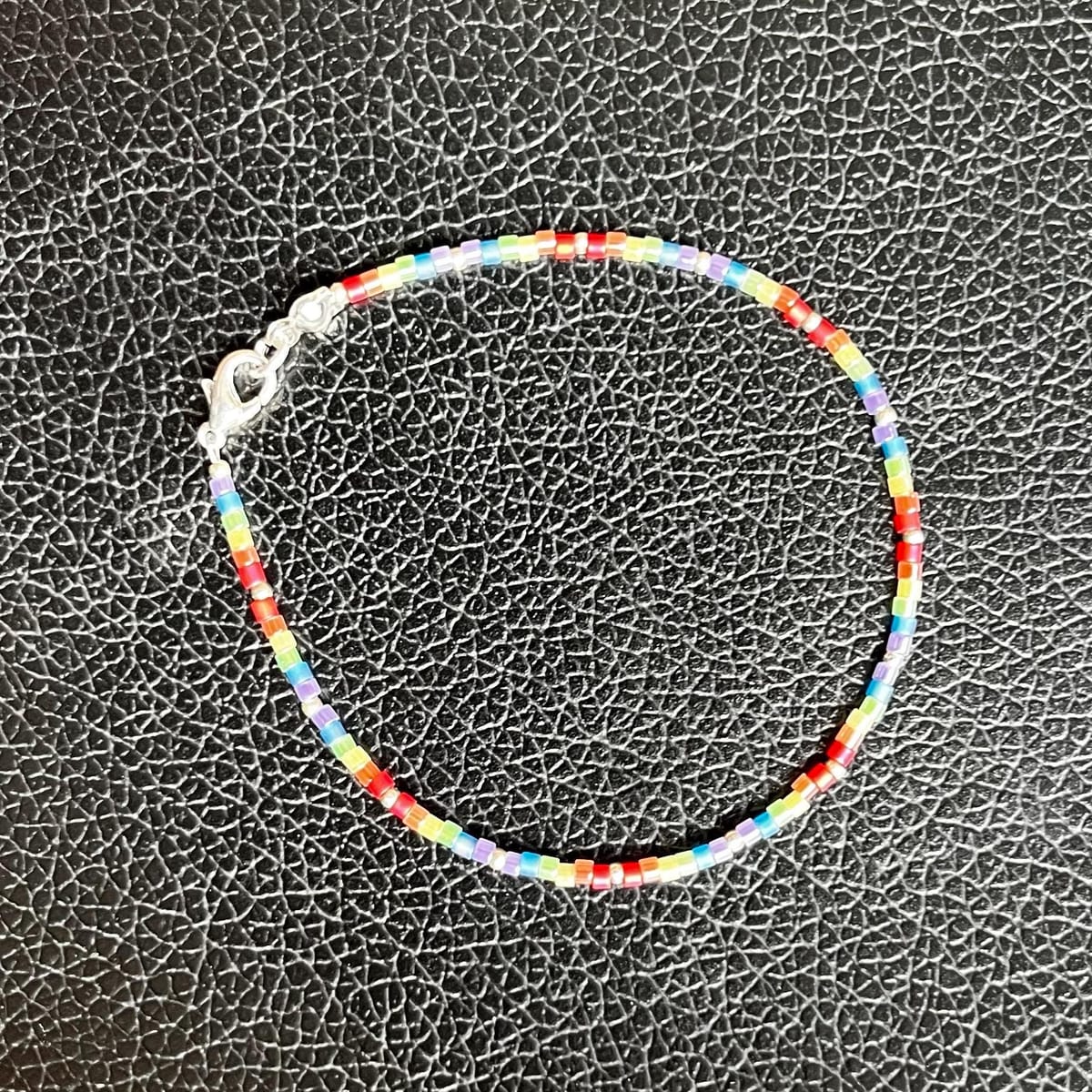 Pride bracelet LGBTQIA+ Beaded Handmade Bracelet, discrete pride bracelet, subtle pride jewellery, thin LBTQIA+ bracelet