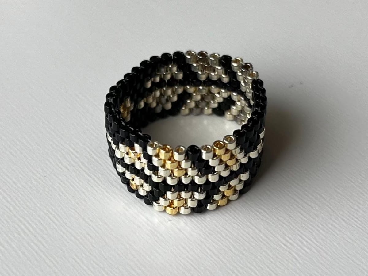 Ring - Elegant and original gift for any occasion, handmade beaded jewellery, Peyote stitch beaded Rings, handcrafted boho stile jewel