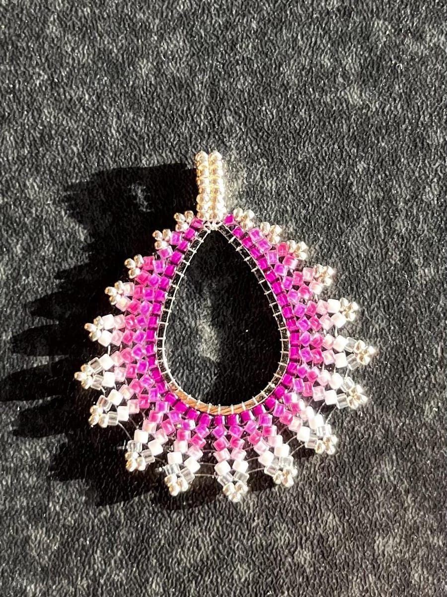 Beautiful beaded pendant, gift for mom, gift for her, boho style pendant