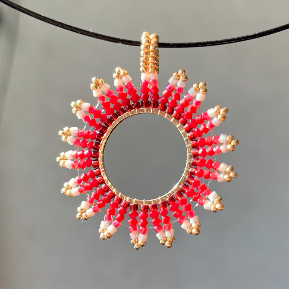 Beautiful beaded pendant, gift for mom, gift for her, boho style pendant