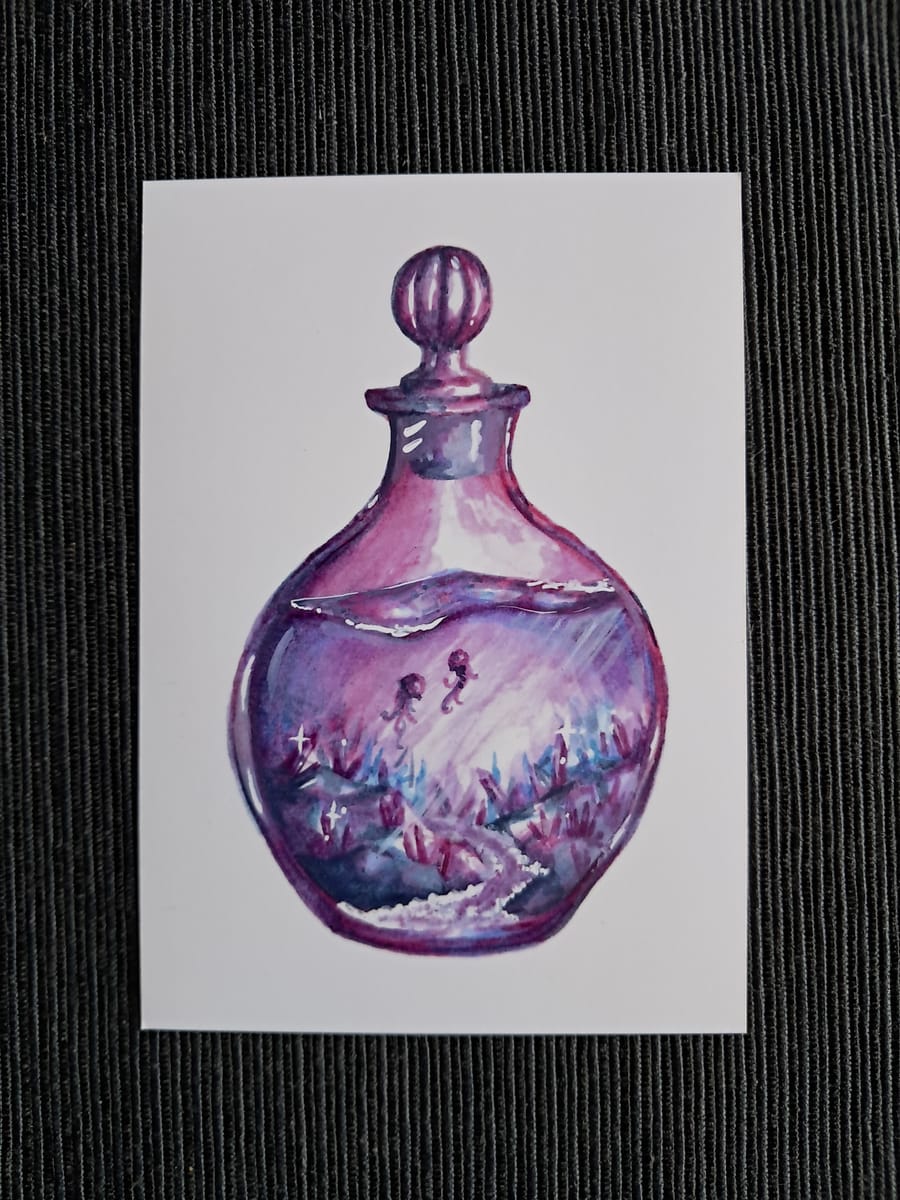 Poster Lila Glasflaska
