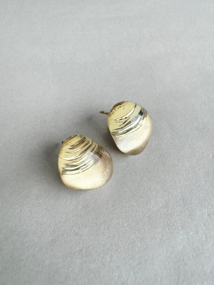 Light gold stud earrings with hypoallergenic steel posts