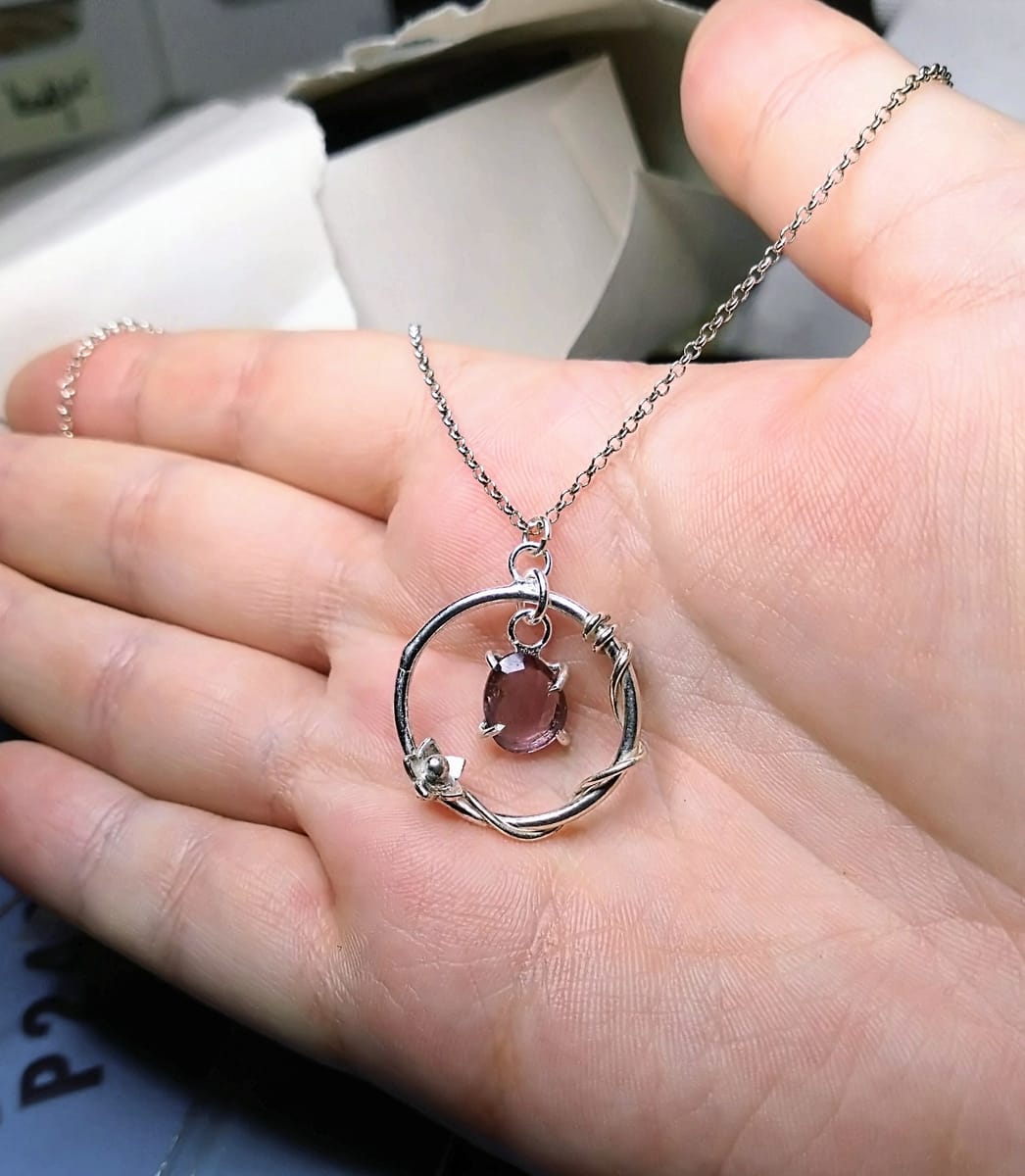 sterling silver halsband med spinell