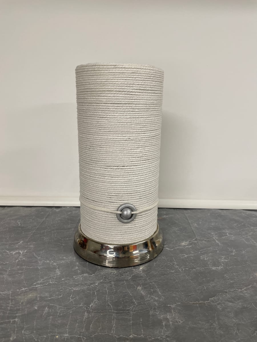 Vas cylinder makramé vit