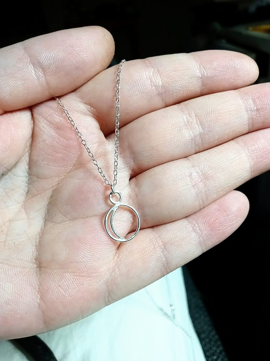 sol och måne halsband i sterling silver