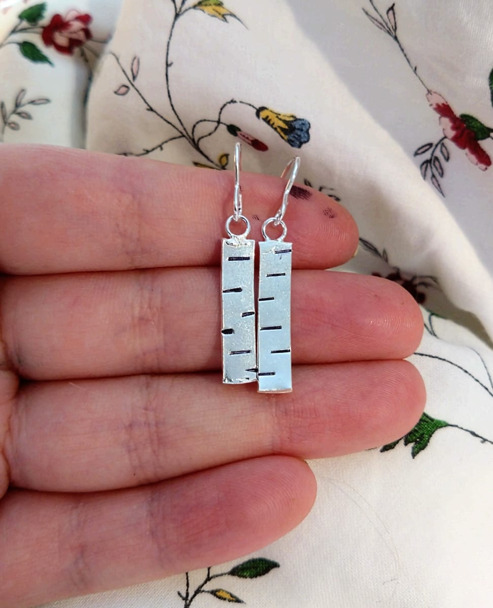björkörhängen i sterling silver