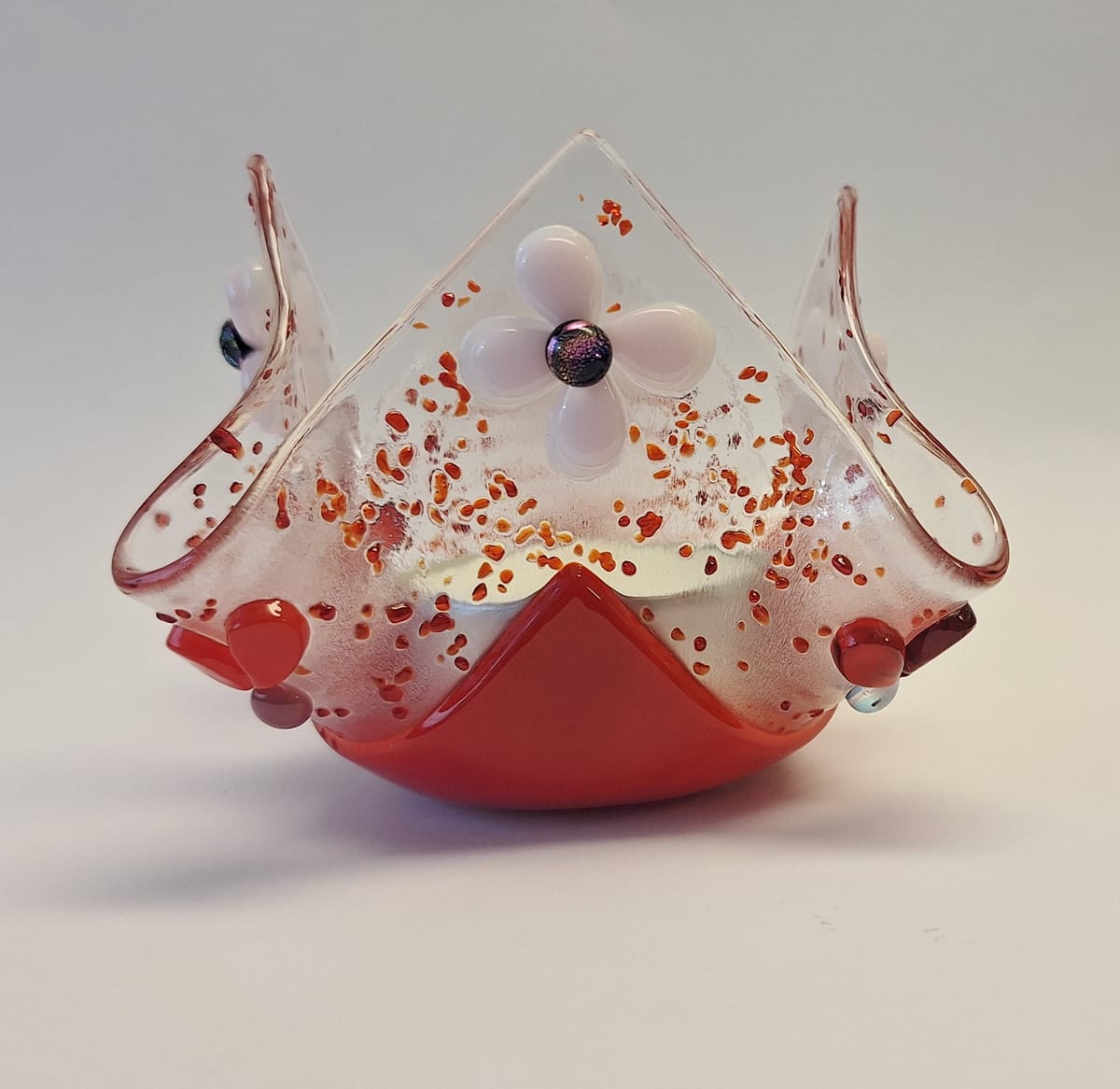 Glaslykta för Värmeljus-Röd