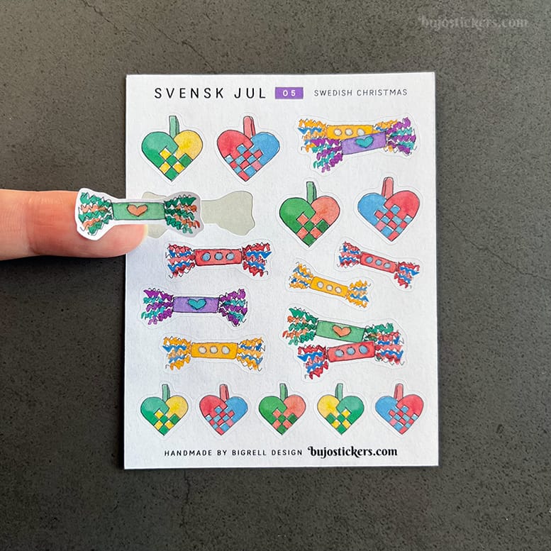 Stickers – Smällkarameller och flätade hjärtan