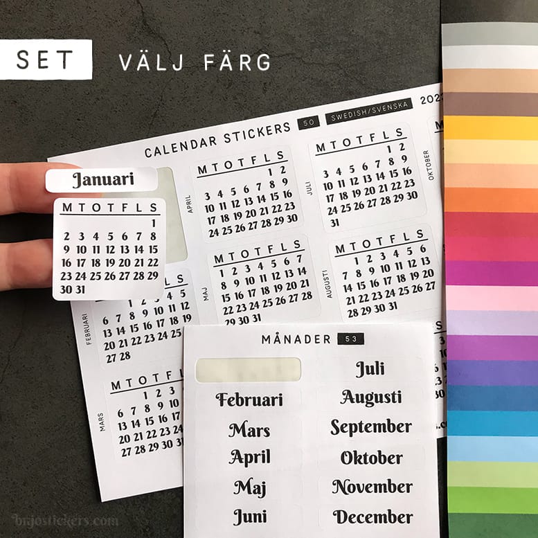 Stickers – Kalender och månadsnamn