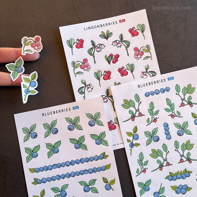 Stickers – Lingon och blåbär (stora)