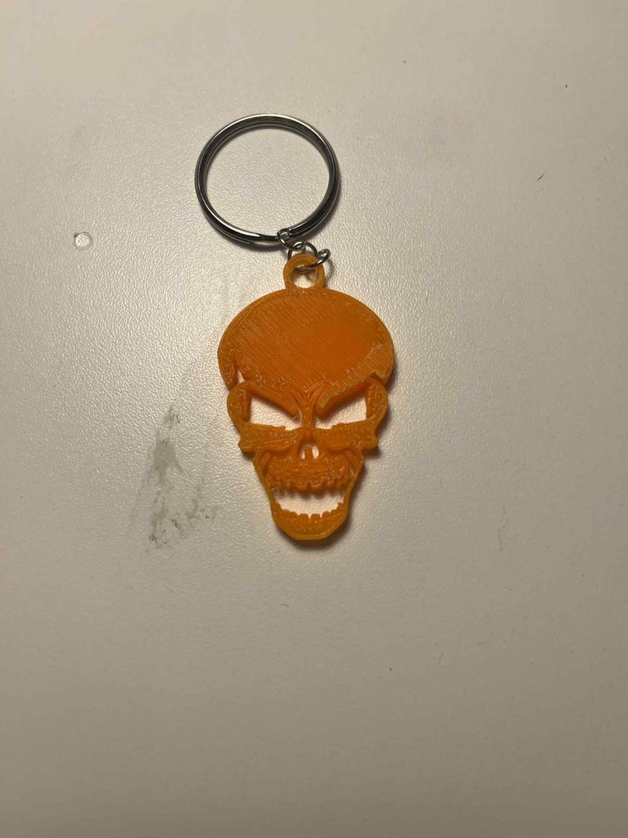 Nyckelring 3D printad Döskalle