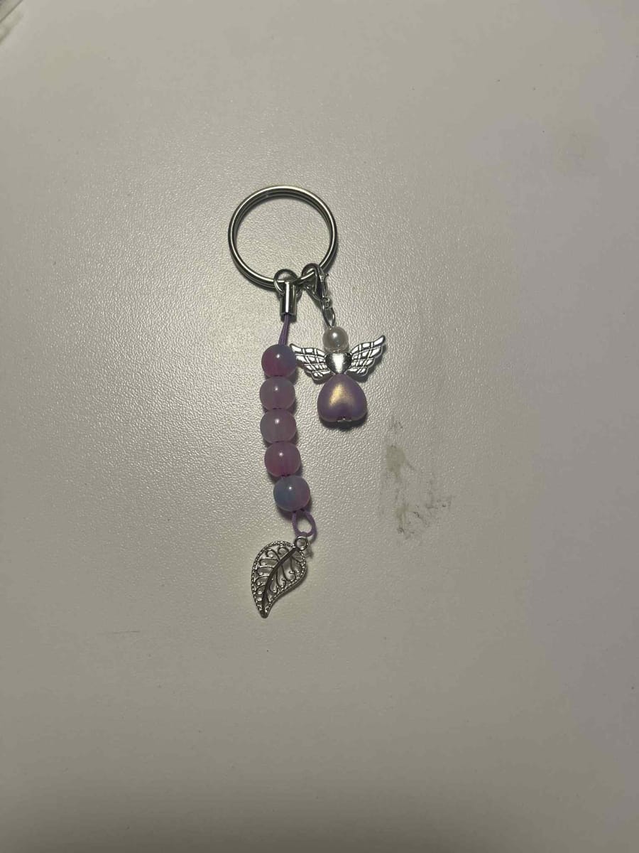 Nyckelring ängel med löv