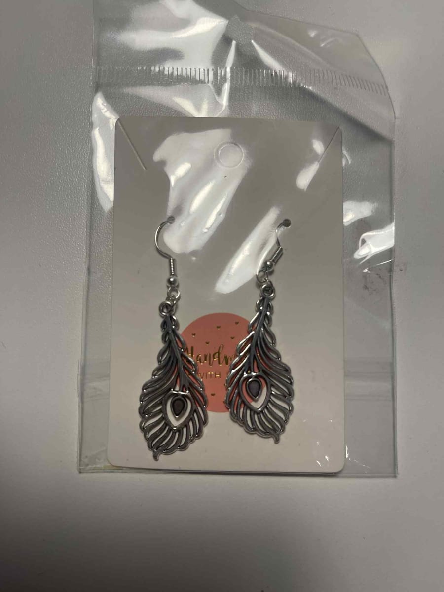 örhänge Påfågelsfjäder