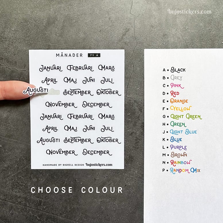 Stickers – Månader