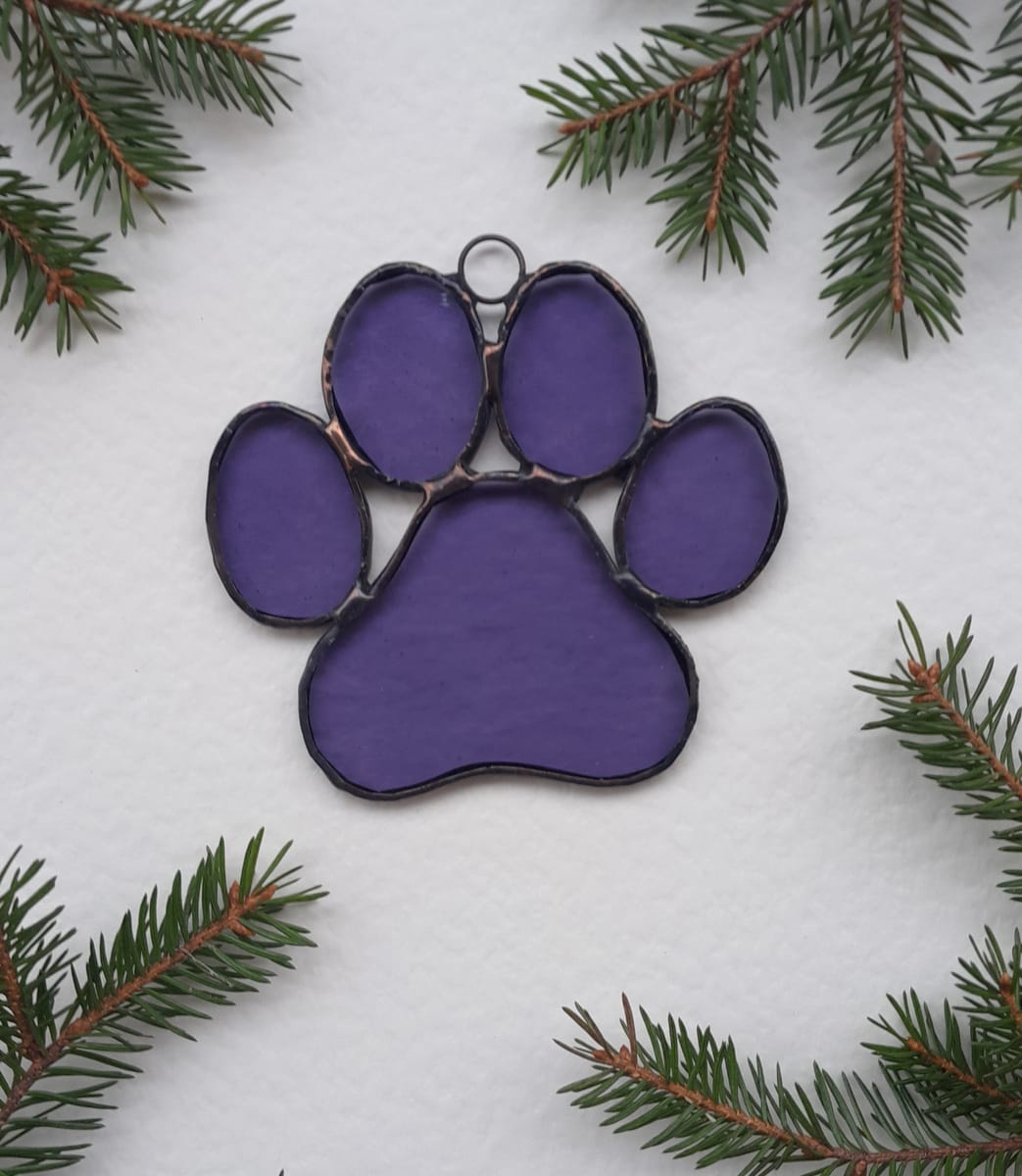 Stained glass paw print