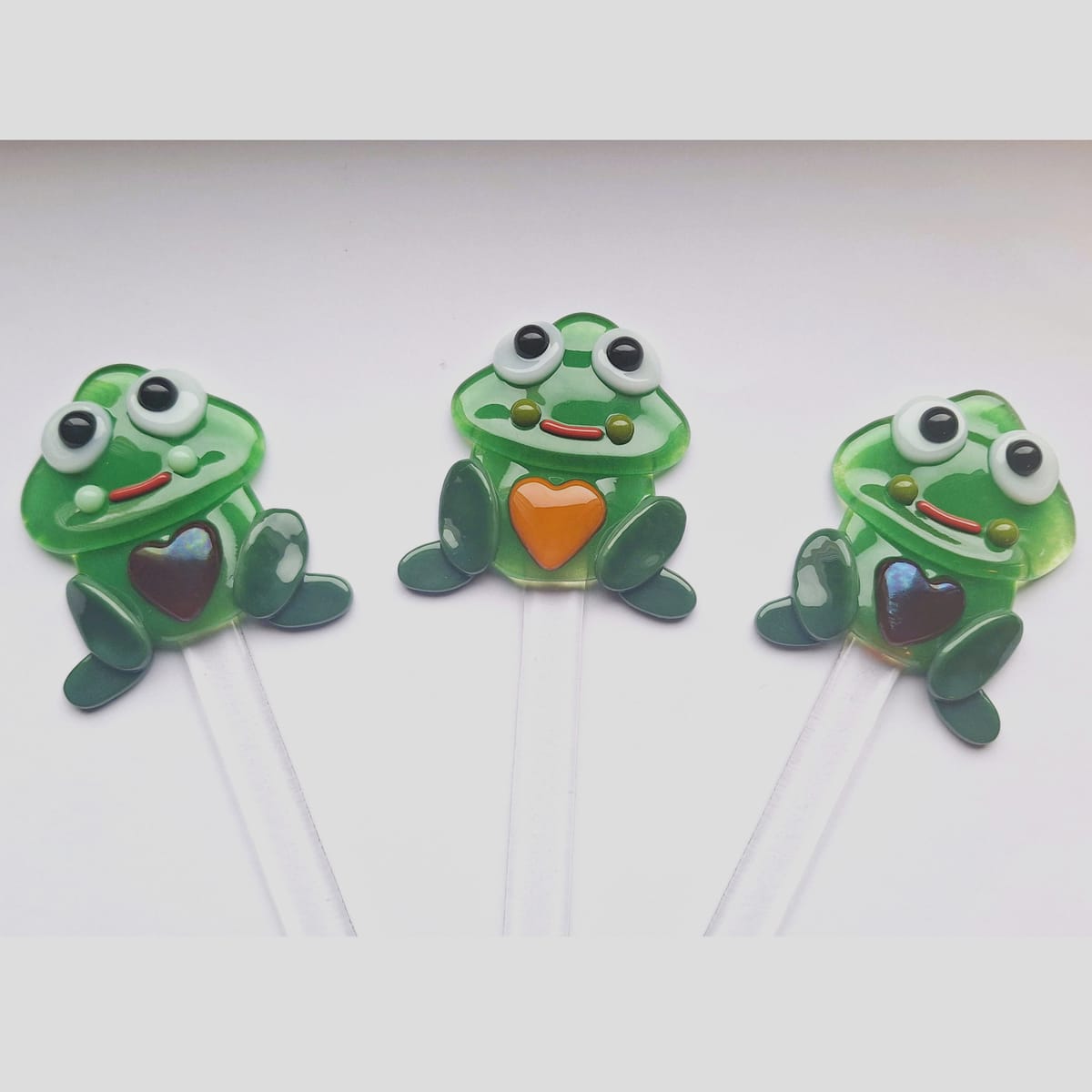 Ribbit the Frog – Växtpinne i smält glas