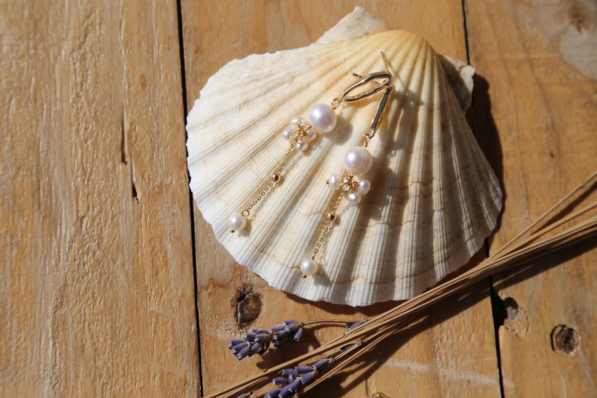 Asymmetrical Baroque Freshwater Pearl Drop Earrings – French Elegant Style