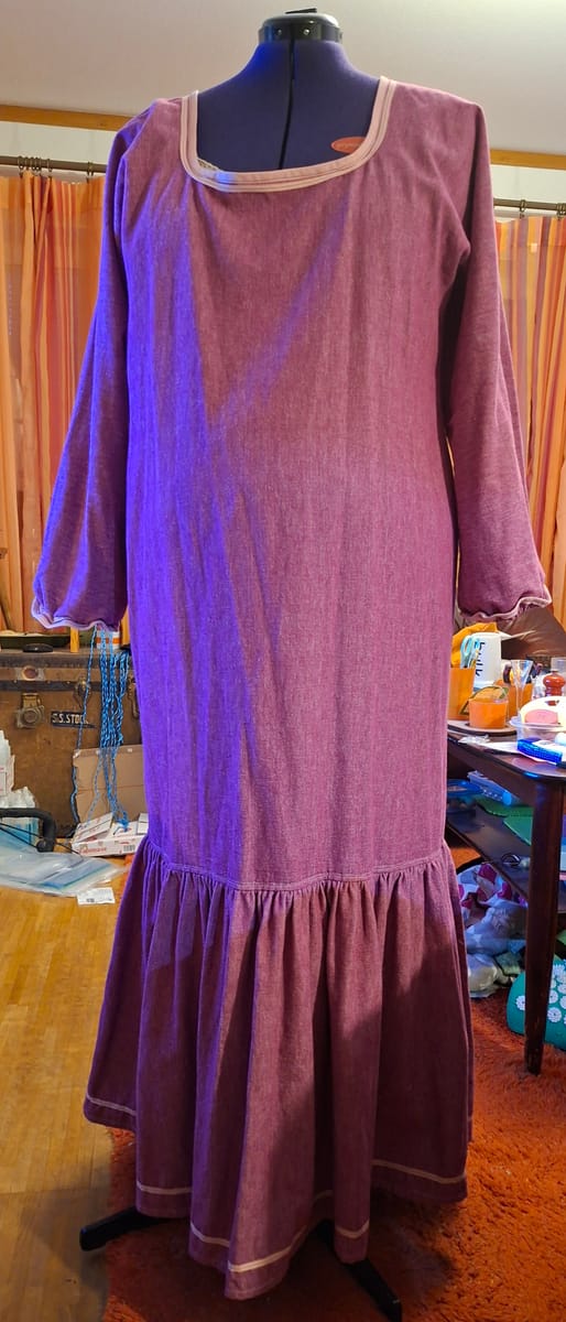 Rosalila lång klänning