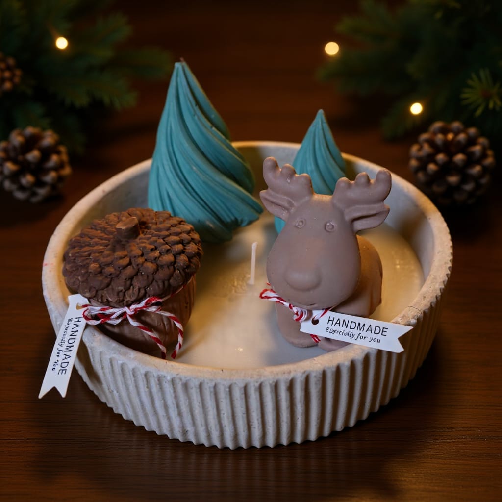 Juldekoration handgjord av betong.