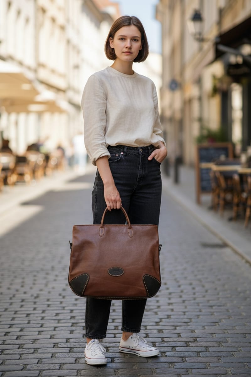 Väska i äkta läder