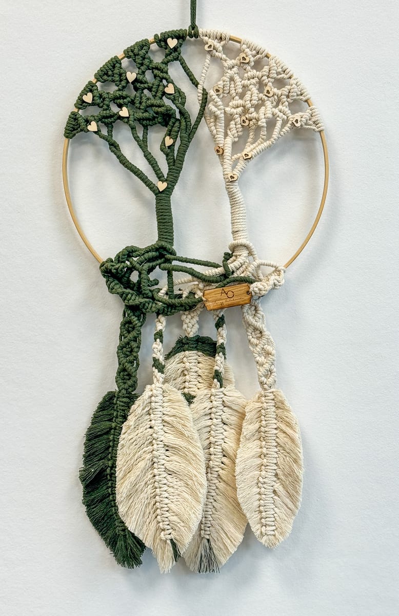 Livets Träd – Handgjort, två färger på bambusring 25 cm