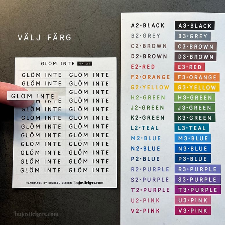 Stickers – Glöm inte