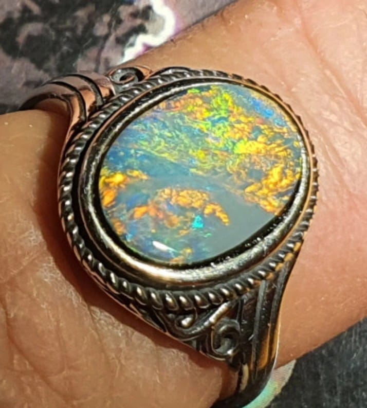 Opal Silver Ring