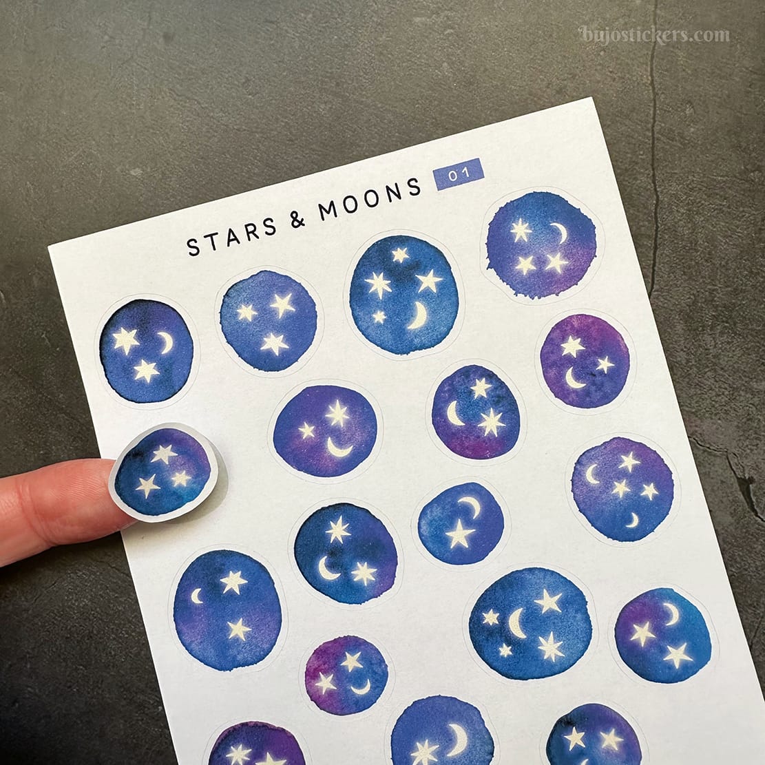 Stickers – Stjärnor och månar på natthimlen