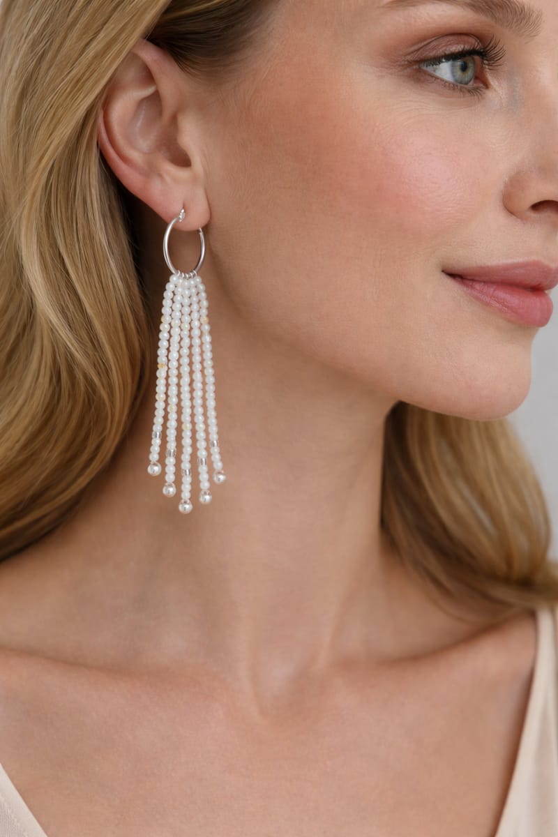 Örhängen av pärlemor och sterling silver