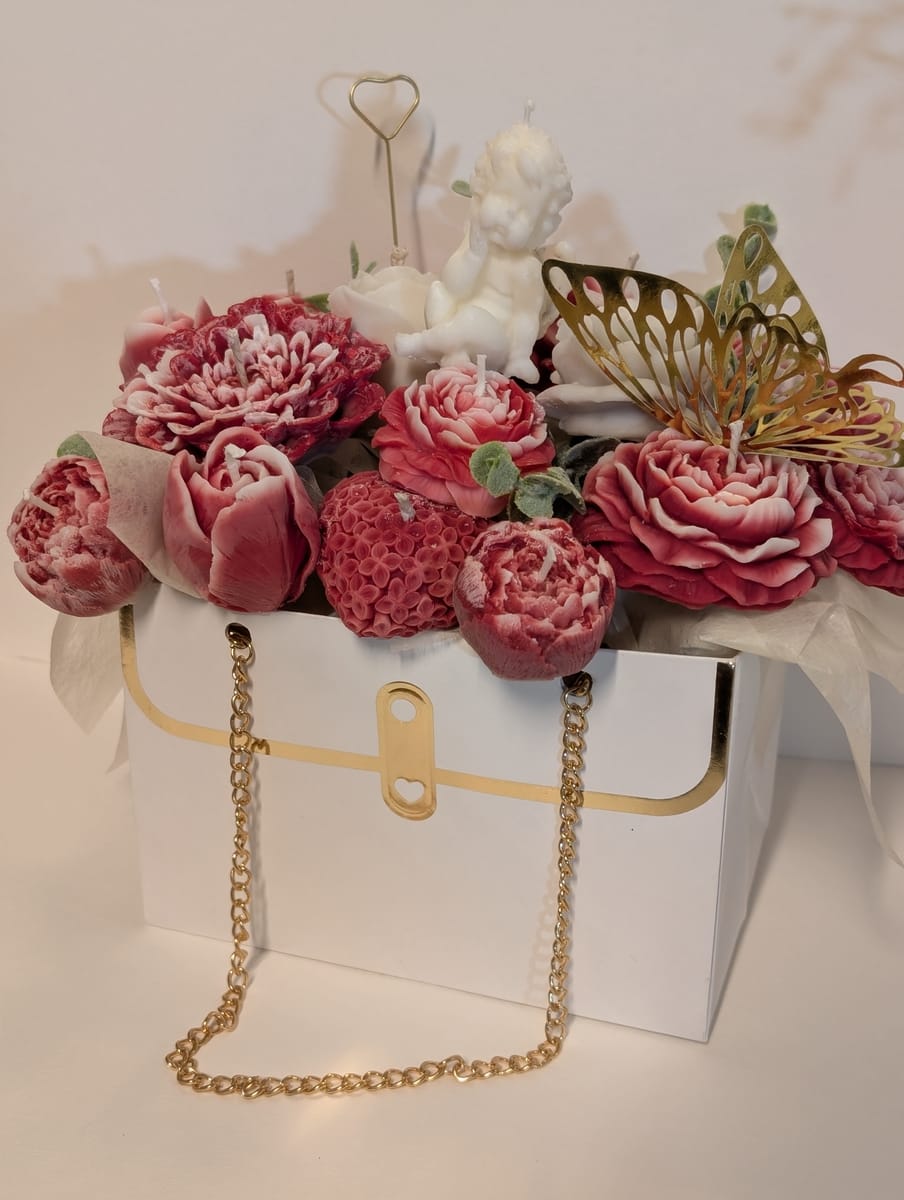 Blomsterarrangemang av sojavax ljus