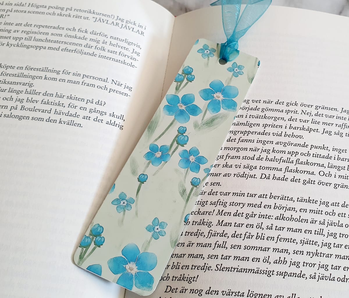 Fina förgätmigej, Handgjorda bokmärken